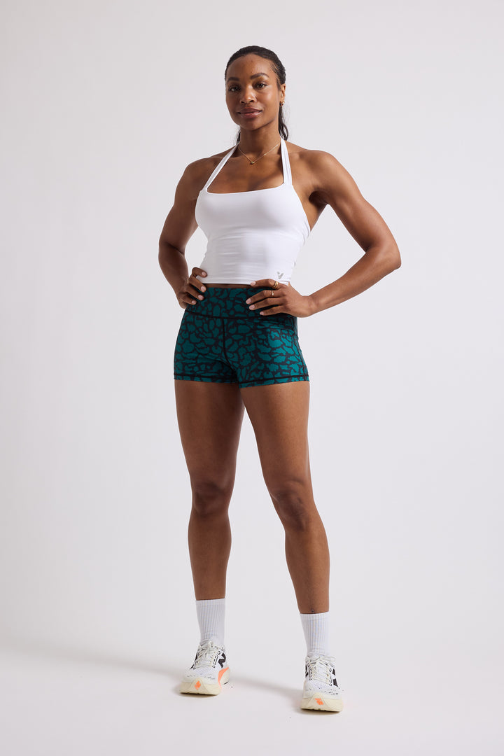 Booty short TEAL LEOPARD