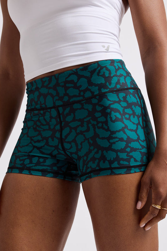 Booty short TEAL LEOPARD