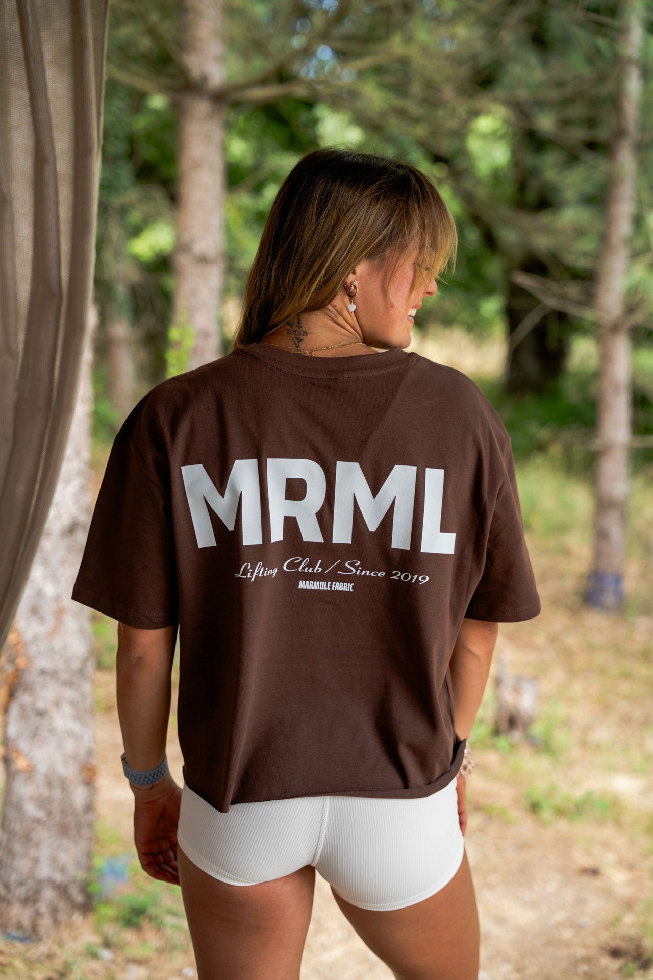 T-shirt/Crop Oversize “MRML” marron