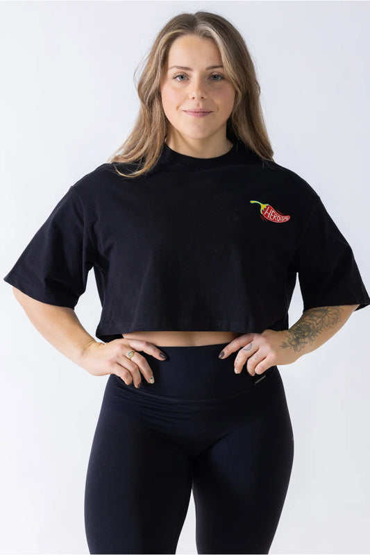 Justine Cropped T-shirt - Chilli