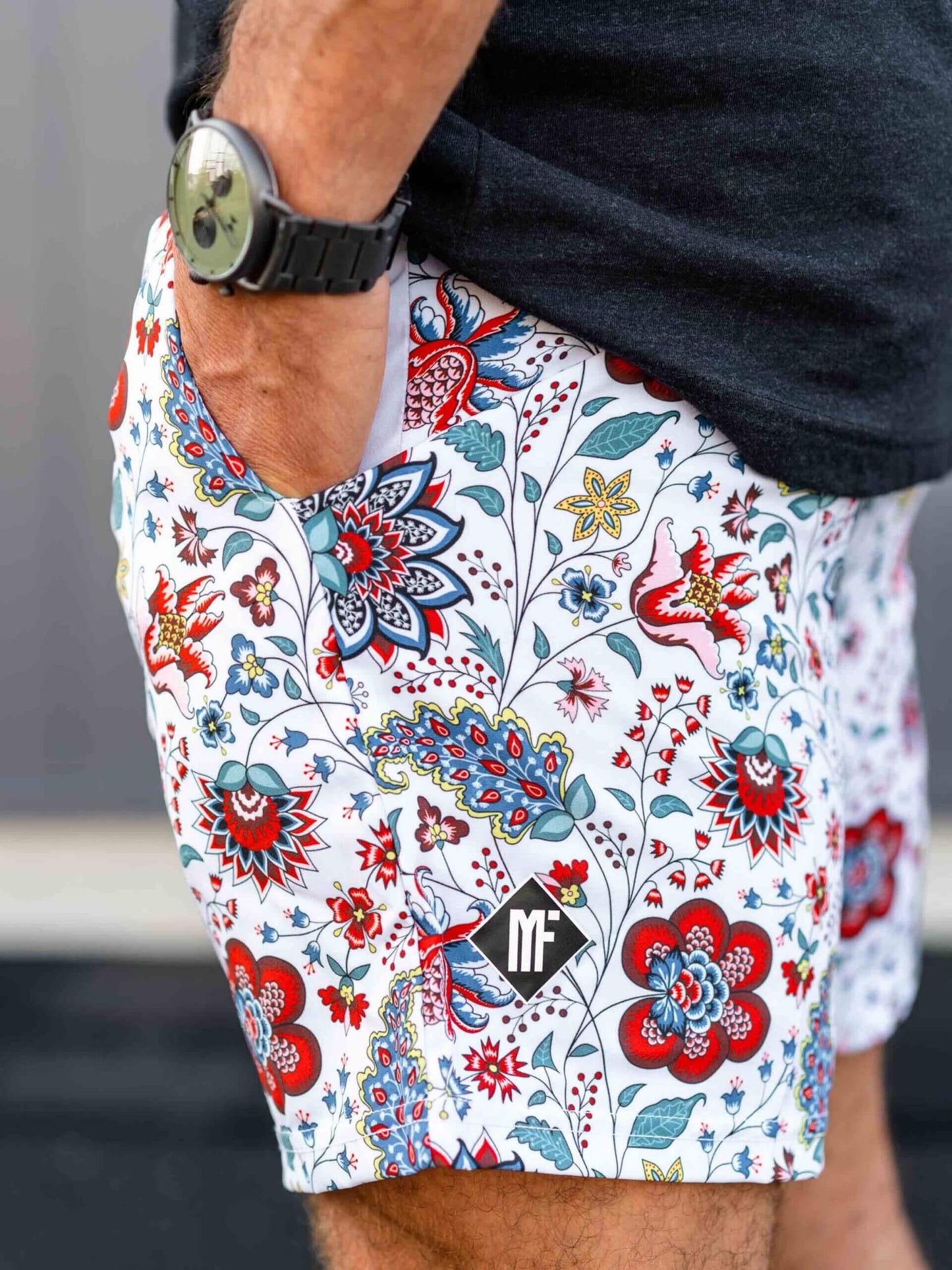 Short Homme “White Flowers”