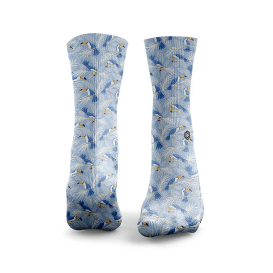 Chaussettes Crew Blue Palm Bird HEXXEE