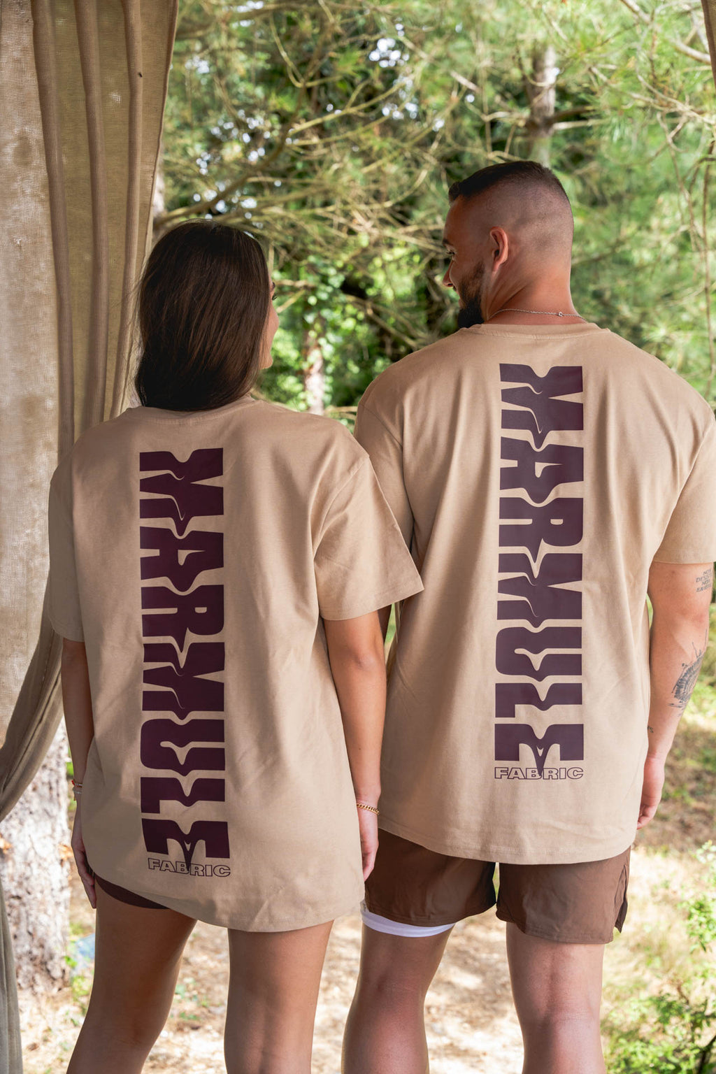 MARMULE-Tshirt Oversize “Beige Wave”