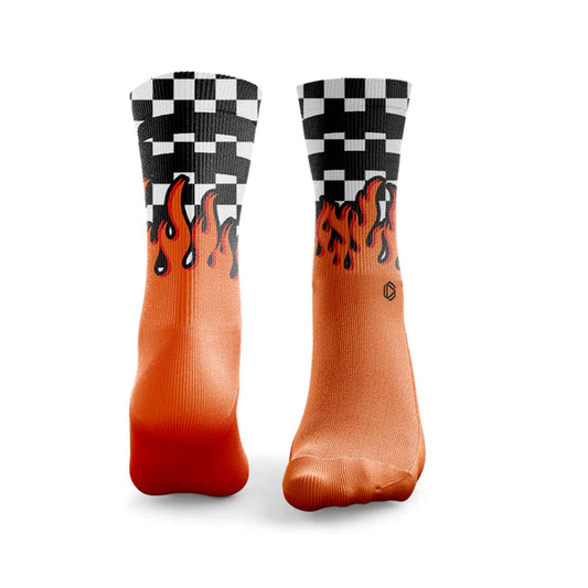 Chaussettes 2 stripes Flamming Checkerboard HEXXEE