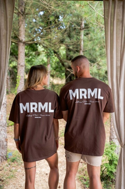 MARMULE-Tshirt Oversize “MRML” marron