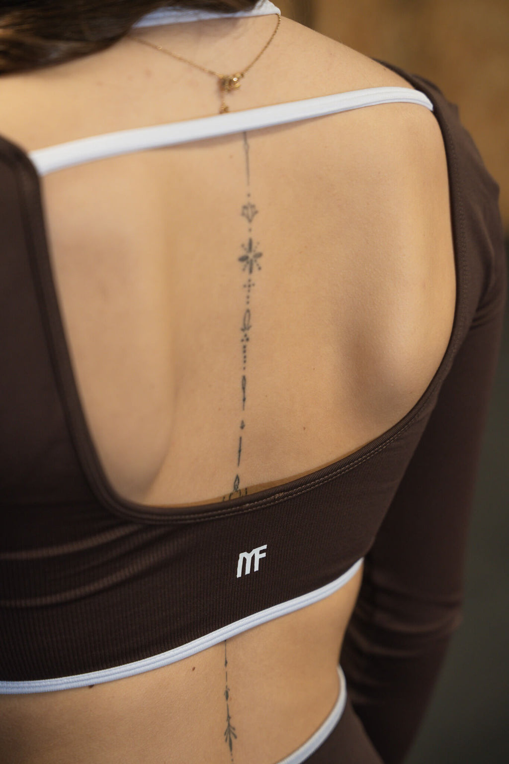 MARMULE-Top brassière long “Brown Line”