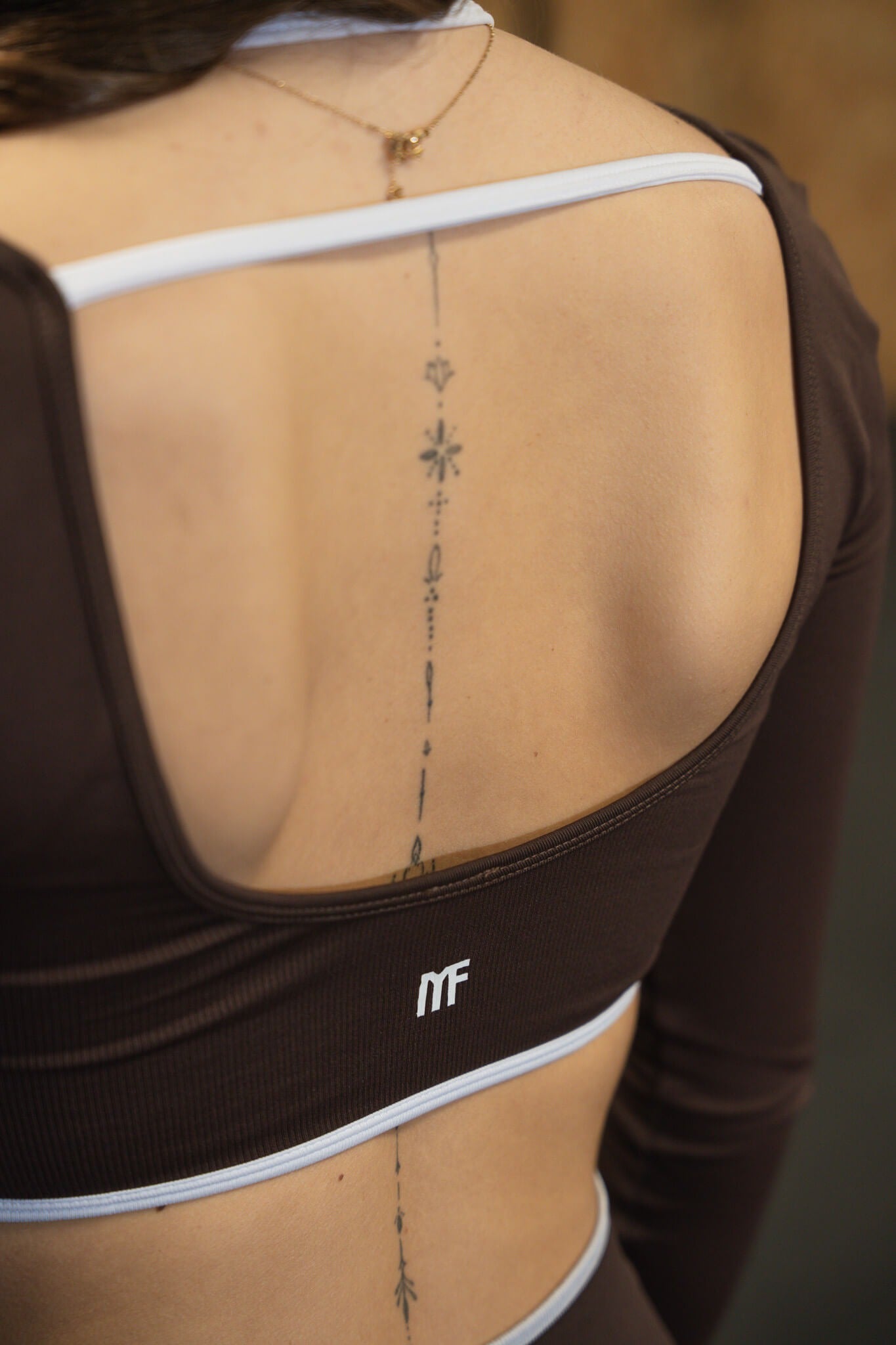MARMULE-Top brassière long “Brown Line”