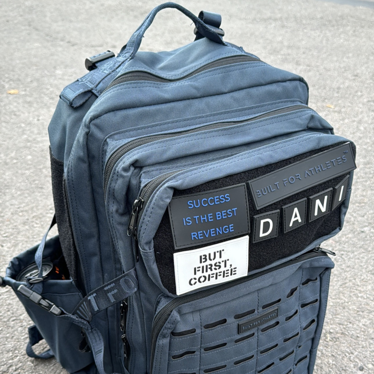 Large black petrol blue 45L Backpack