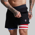 BORN PRIMITIVE-Versatile Short avec compression 7" BLACK LIBERTY