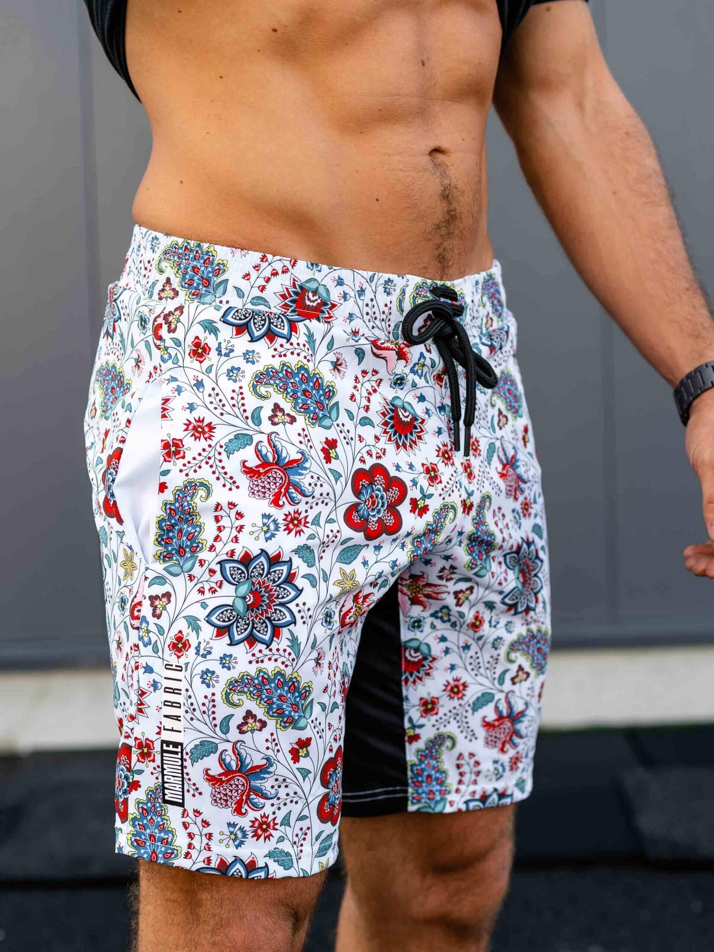 Short Homme “White Flowers”