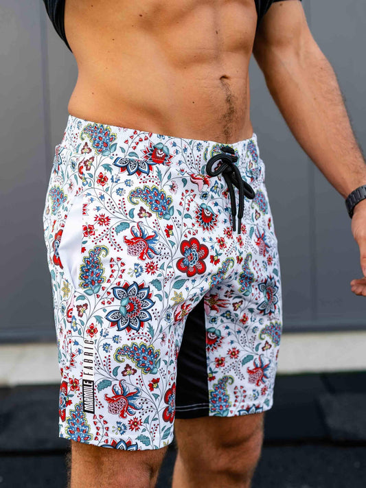 Short Homme “White Flowers”