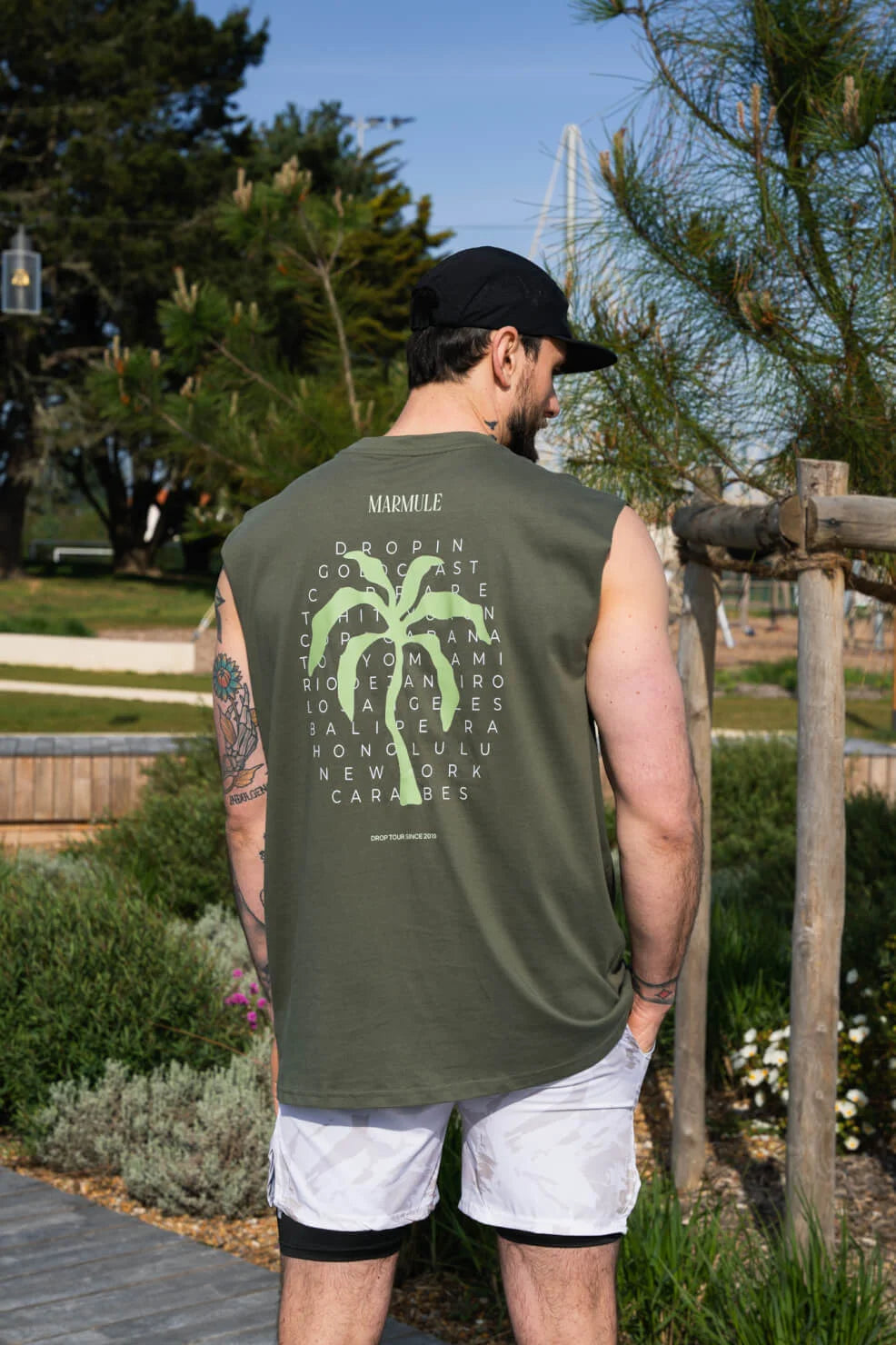 MARMULE-Tank Oversize “Palm Drop Green”