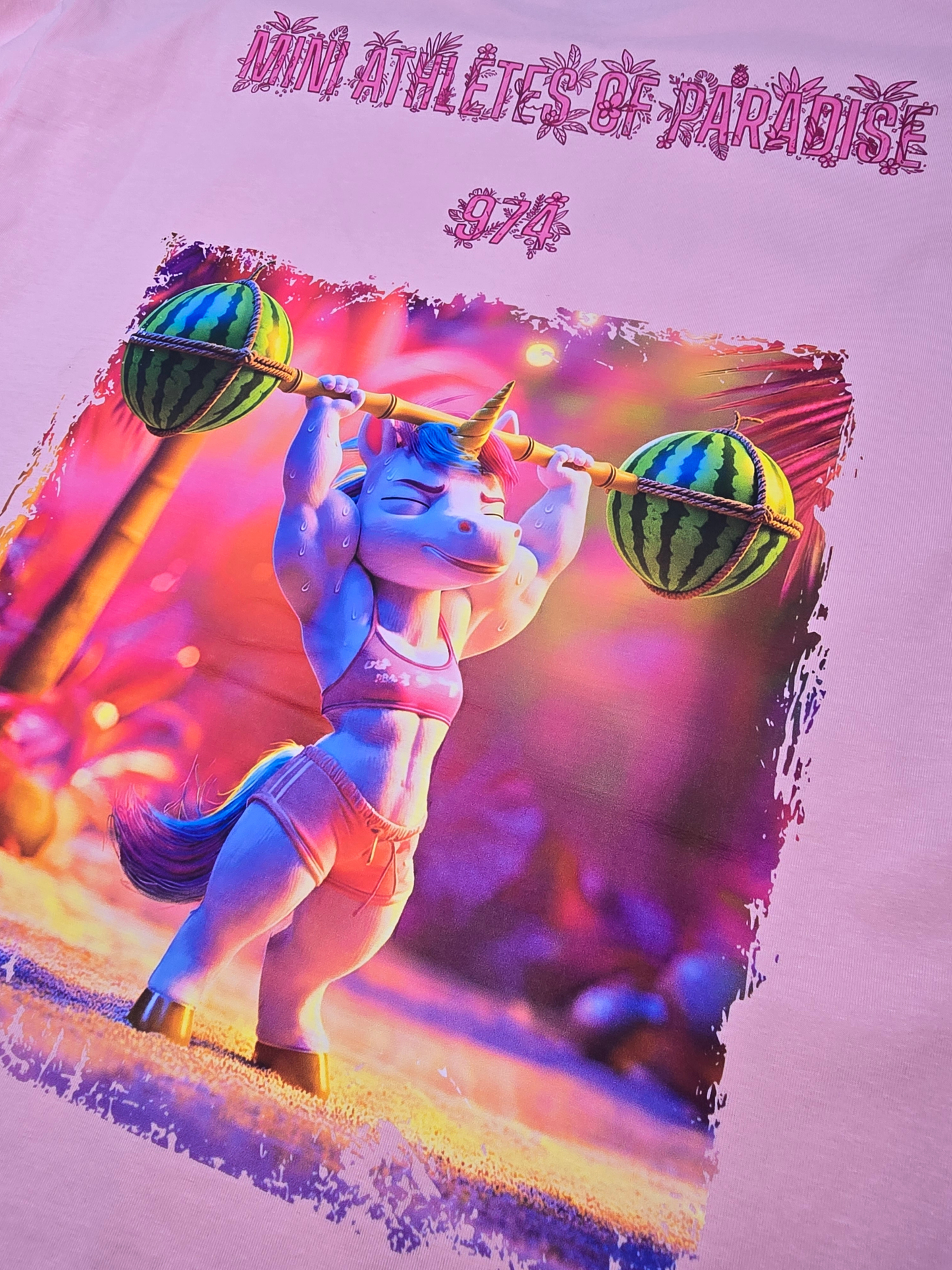 T-Shirt oversize for KIDS  "Big Unicorn who lift"