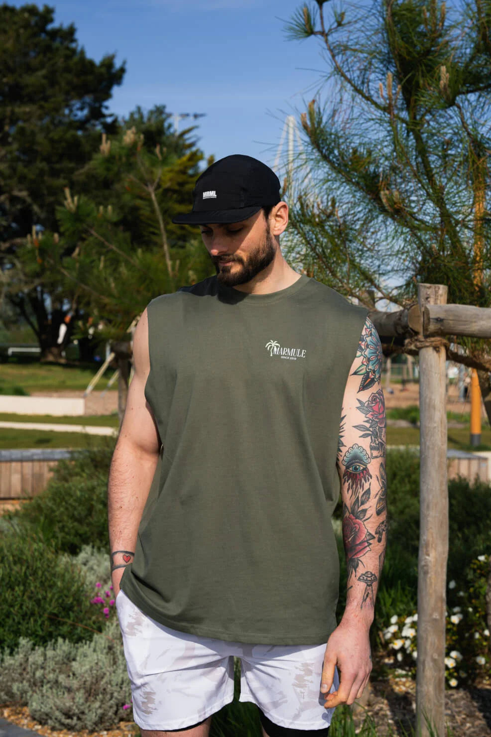 MARMULE-Tank Oversize “Palm Drop Green”