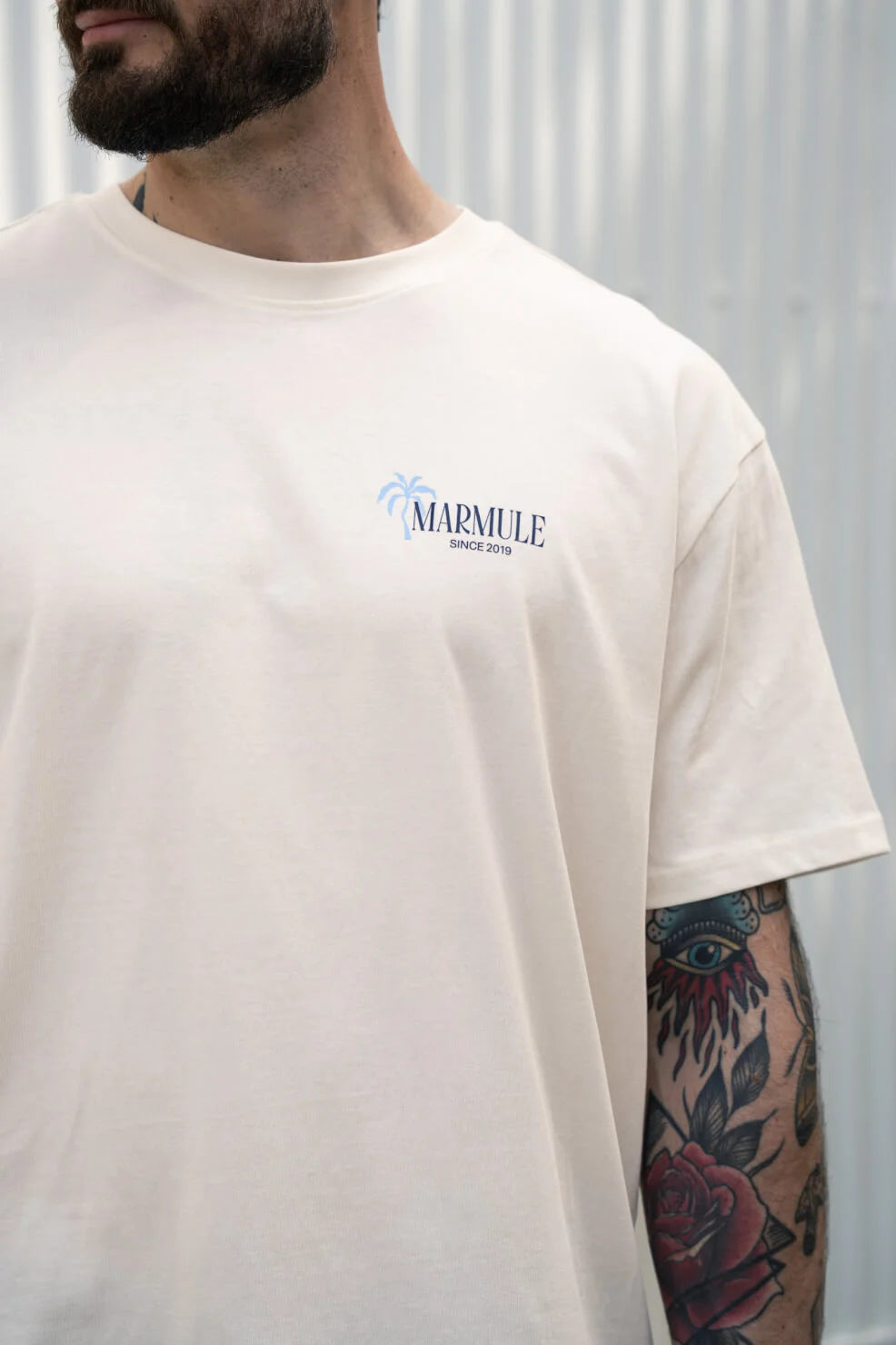 MARMULE-Tshirt Oversize “Palm Drop Blue”
