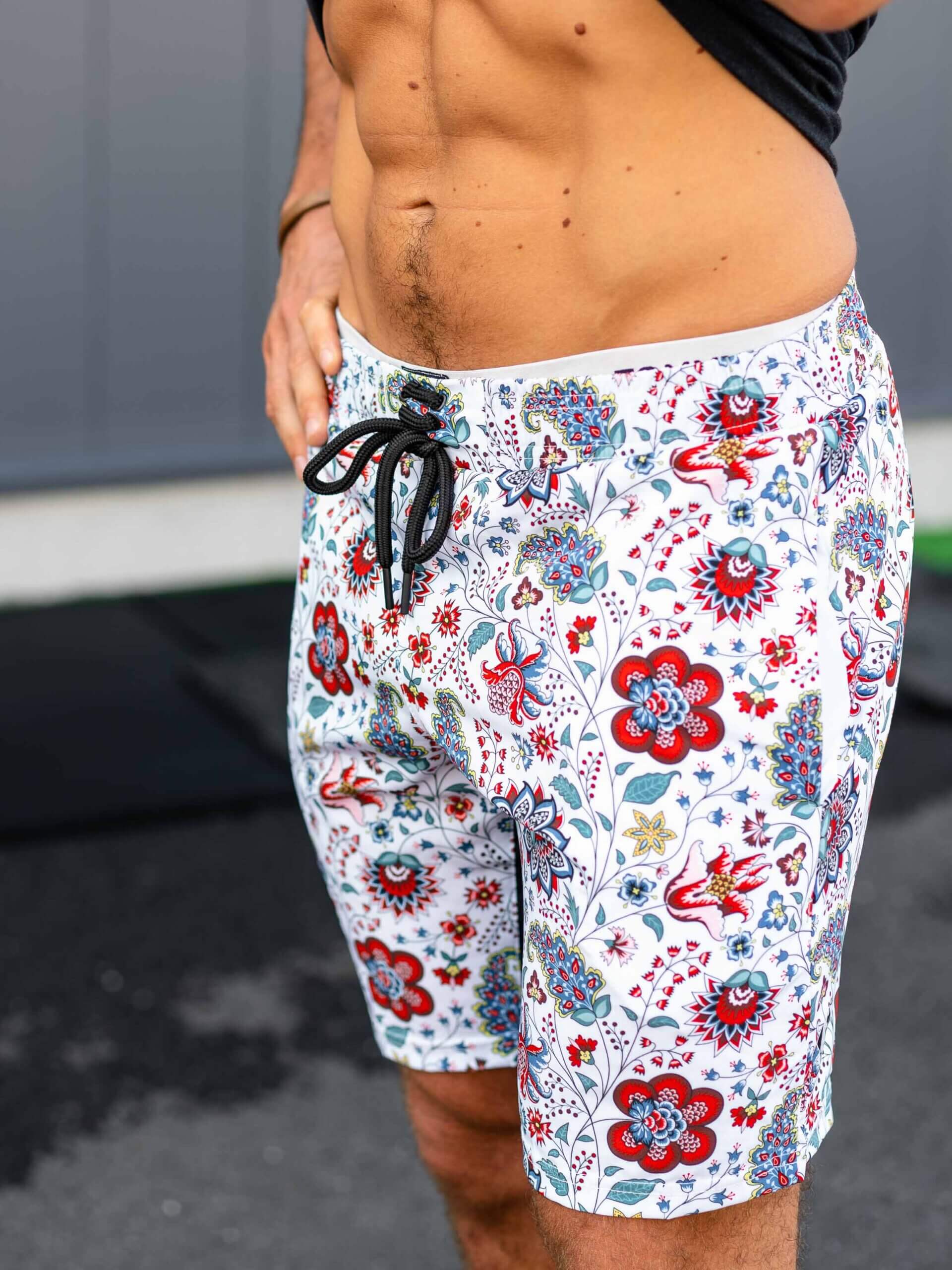 MARMULE-Short Homme “White Flowers”