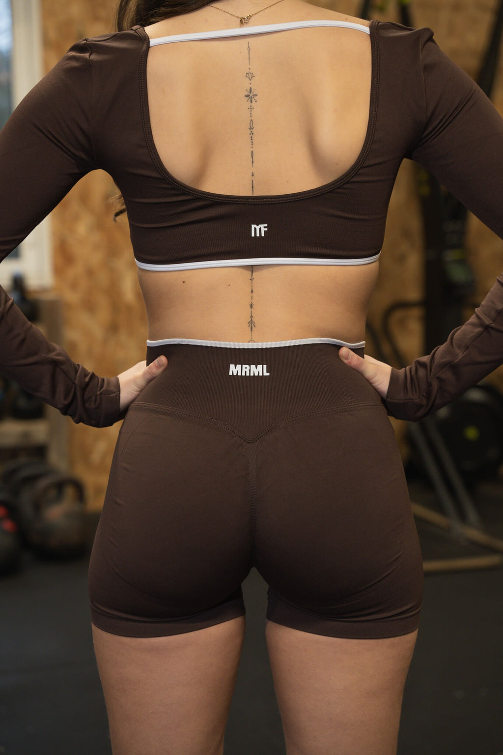 MARMULE-Top brassière long “Brown Line”